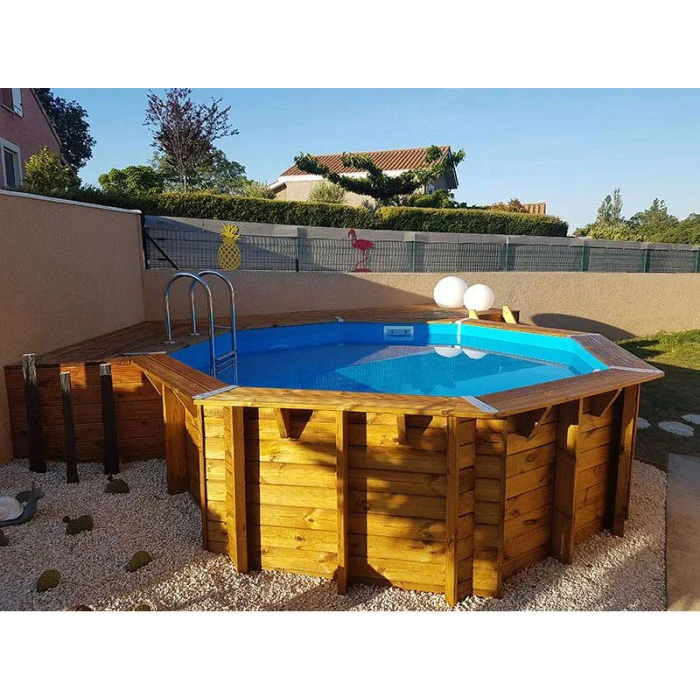 Piscine En Bois Octogonale Ubbink Océa 4,30 X 1,20 M - Liner Bleu 4 Piscine En Bois Octogonale Ubbink Océa 4,30 X 1,20 M - Liner Bleu – Image 2