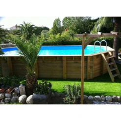 Piscine En Bois Octogonale Ubbink Océa 8,60 X 4,70 X 1,30 M - Liner Bleu 9 Piscine En Bois Octogonale Ubbink Océa 8,60 X 4,70 X 1,30 M - Liner Bleu -Piscines Ubbink Boutique 7504509 piscine bois octogonale ubbink ocea 470 860 bleu ambiance 2