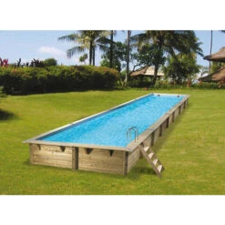 Piscine En Bois Rectangulaire Ubbink Linéa 15,50 X 3,50 X 1,55 M - Liner Beige -Piscines Ubbink Boutique 7504552 piscine bois rectangulaire ubbink linea 350x1550 bleu 1