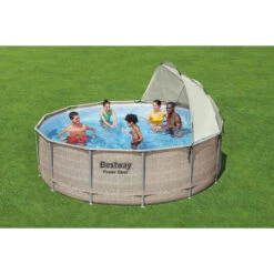 Auvent Pour Piscine Tubulaire Bestway Ø 3,05 à 5,49 M -Piscines Ubbink Boutique ambianceauvent rond bestway