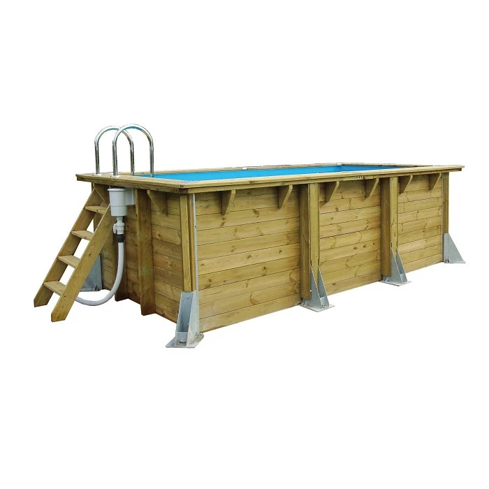 Piscine En Bois Rectangulaire Ubbink Azura 4,50 X 2,50 X 1,26 M - Liner Bleu 3 Piscine En Bois Rectangulaire Ubbink Azura 4,50 X 2,50 X 1,26 M - Liner Bleu