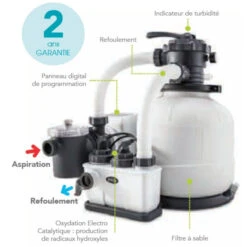 Combiné Filtre à Sable 6 M³/h Et Stérilisateur Intex + OEC -Piscines Ubbink Boutique combine filtre a sable et ecosterilisateur intex min