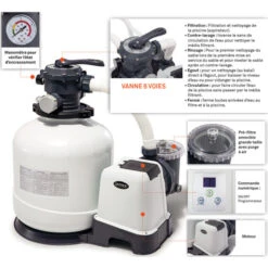 Filtre à Sable INTEX 8 M³/h -Piscines Ubbink Boutique filtre sable intex schema 1