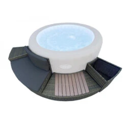 Entourage Rotin Pour Spa Bestway Lay-Z-Spa Ø 200 Cm - Gris Anthracite -Piscines Ubbink Boutique habillage de spa rond bestway 4 pieces 17424 11941750 31631772 1140x1140