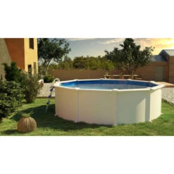 GRE Piscine Ronde Acier Gré Fidji - 4,60 X 1,20 M -Piscines Ubbink Boutique kit460eco piscine ronde acier gre fidji 460 120 ambiance 2