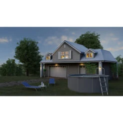 GRE Piscine Ronde Acier Gré Gris Anthracite 4,60 X 1,30 M -Piscines Ubbink Boutique kitpr458gy piscine ronde acier gre gris anthracit 132 460cm ambiance