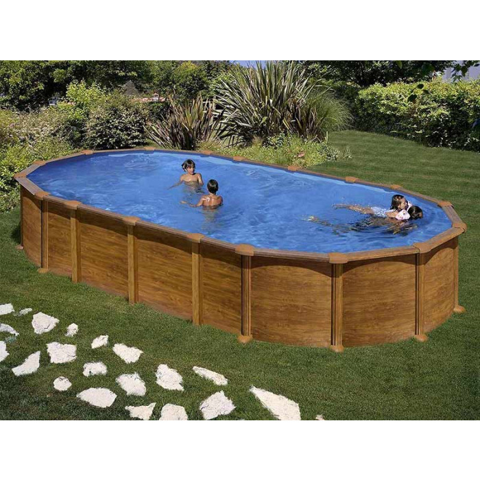 Piscines Ubbink Boutique -Piscines Ubbink Boutique kitprov7388wo piscine ovale acier gre amazonia imitation bois ambiance 1