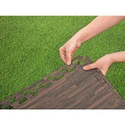 Tapis Effet Bois Pour Spa Et Piscine Bestway 3m² - 12 Dalles -Piscines Ubbink Boutique lot de 12 dalles de protection de sol en mousse 5080 x 5080 cm effet bois pour piscine et spa bestway 4