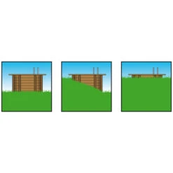 Piscine En Bois Rectangulaire Ubbink Linéa 6,50 X 3,50 X 1,40 M - Liner Bleu -Piscines Ubbink Boutique picto coupe hors sol semi enterre enterre