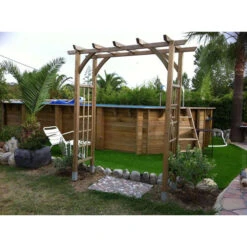 Piscine En Bois Octogonale Ubbink Océa 8,60 X 4,70 X 1,30 M - Liner Gris -Piscines Ubbink Boutique piscine bois octogonale ubbink ocea 470 860