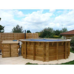 Piscine En Bois Octogonale Ubbink Océa 5,10 X 1,20 M - Liner Bleu -Piscines Ubbink Boutique piscine bois octogonale ubbink ocea 580 couverte 3