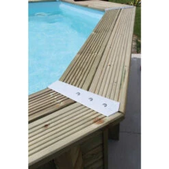 Kit De 8 Pièces Finition Margelles 135° Ubbink Alu Piscine Bois Octogonale -Piscines Ubbink Boutique platine linea angle finition margelles ubbink alluminium ambiance 3