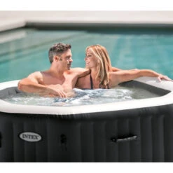 Spa Gonflable Intex PureSpa Carbone 4 Places -Piscines Ubbink Boutique spa gonflable raviday jets bulles 1