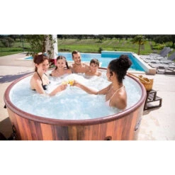 Spa Semi-rigide Bestway Lay-Z Spa HELSINKI AirJet 7 Places -Piscines Ubbink Boutique spa helsinki ambiance apero min 1